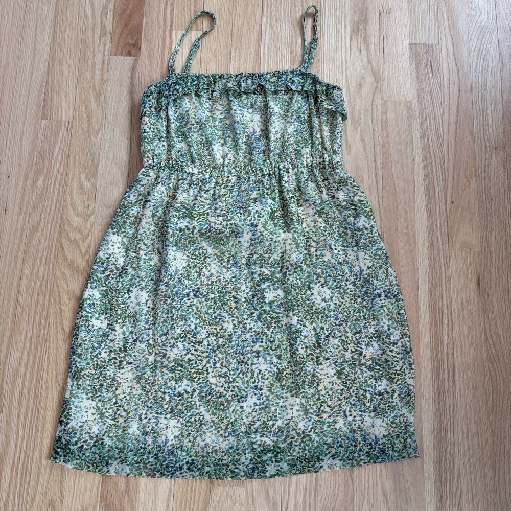 J. Crew Woman Green Floral Dress, Sz 4